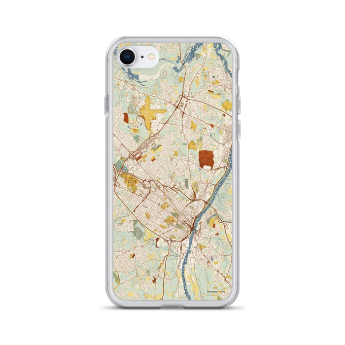 Custom Albany New York Map iPhone SE Phone Case in Woodblock