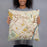 Person holding 18x18 Custom Albany New York Map Throw Pillow in Woodblock