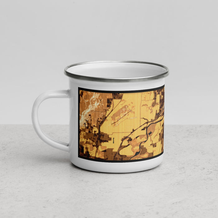 Left View Custom Albany Oregon Map Enamel Mug in Ember