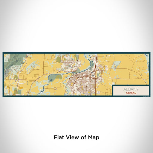 Flat View of Map Custom Albany Oregon Map Enamel Mug in Woodblock