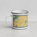 Left View Custom Albany Oregon Map Enamel Mug in Woodblock
