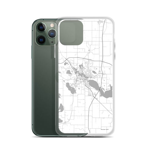 Custom Albert Lea Minnesota Map Phone Case in Classic on Table with Laptop and Plant