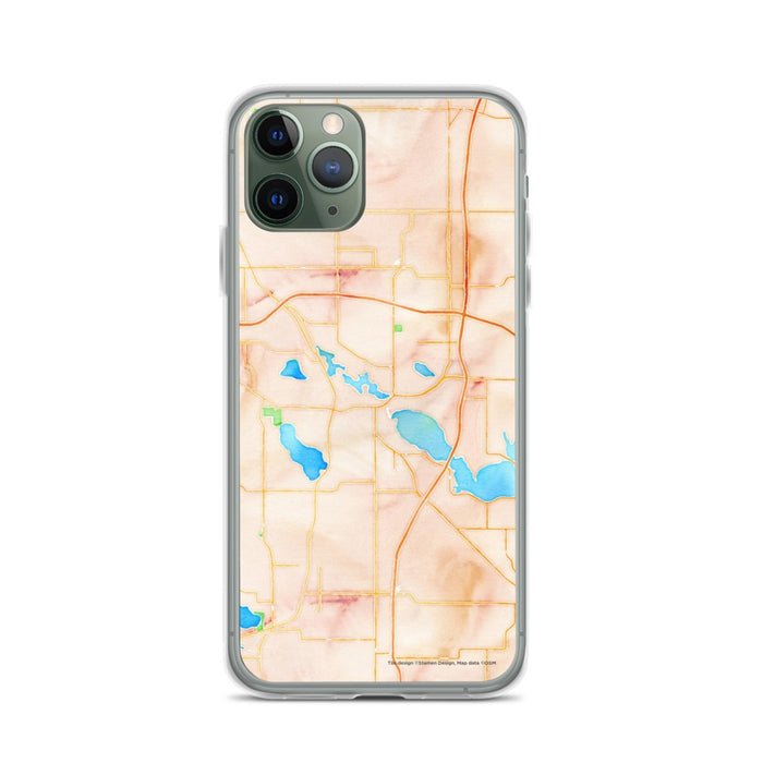 Custom Albert Lea Minnesota Map Phone Case in Watercolor