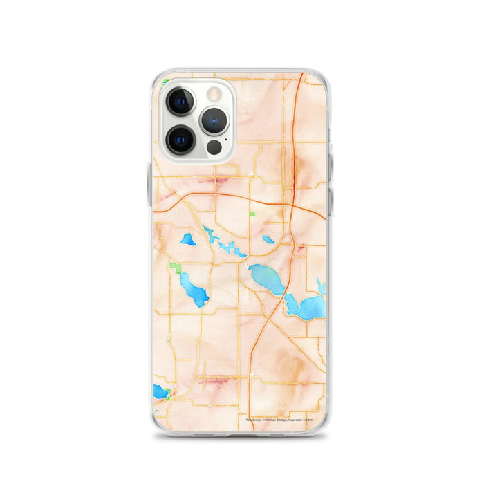 Custom Albert Lea Minnesota Map iPhone 12 Pro Phone Case in Watercolor