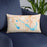 Custom Albert Lea Minnesota Map Throw Pillow in Watercolor on Blue Colored Chair