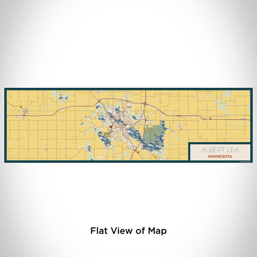 Flat View of Map Custom Albert Lea Minnesota Map Enamel Mug in Woodblock