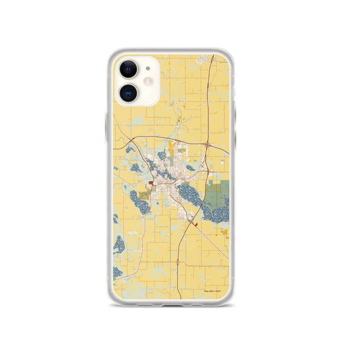 Custom Albert Lea Minnesota Map Phone Case in Woodblock
