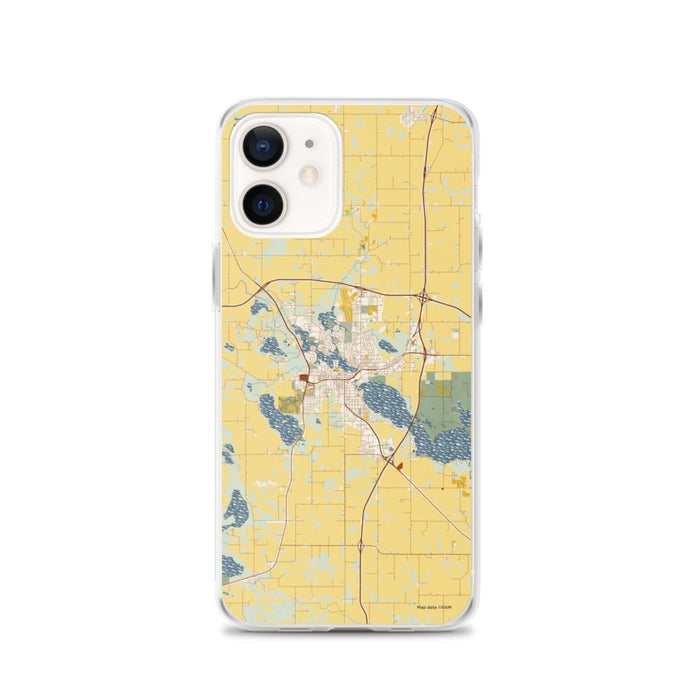 Custom Albert Lea Minnesota Map iPhone 12 Phone Case in Woodblock