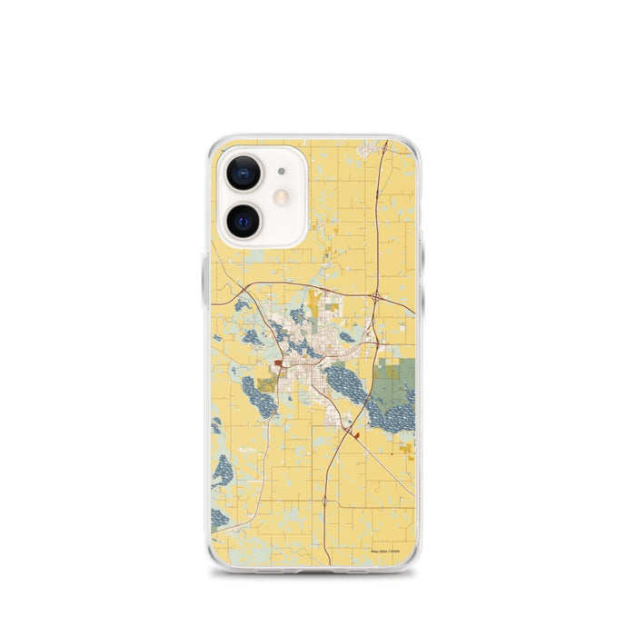 Custom Albert Lea Minnesota Map iPhone 12 mini Phone Case in Woodblock