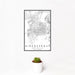 12x18 Albuquerque New Mexico Map Print Portrait Orientation in Classic Style With Small Cactus Plant in White Planter