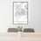 24x36 Albuquerque New Mexico Map Print Portrait Orientation in Classic Style Behind 2 Chairs Table and Potted Plant
