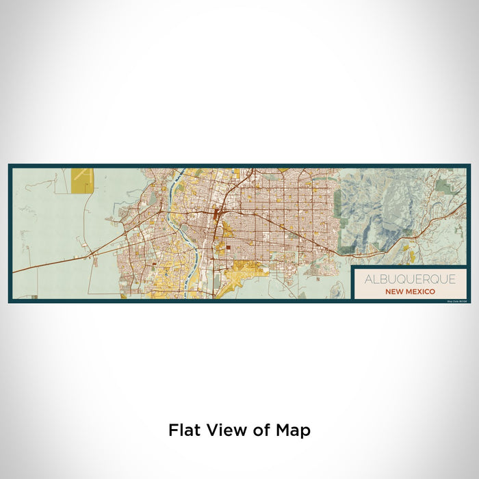 Flat View of Map Custom Albuquerque New Mexico Map Enamel Mug in Woodblock