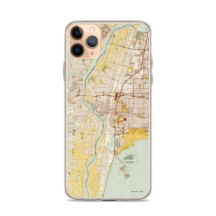 Custom Albuquerque New Mexico Map Phone Case in Woodblock