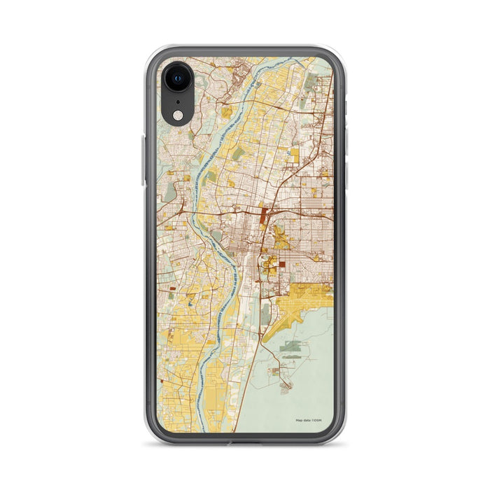 Custom Albuquerque New Mexico Map Phone Case in Woodblock