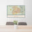 24x36 Albuquerque New Mexico Map Print Landscape Orientation in Woodblock Style Behind 2 Chairs Table and Potted Plant