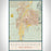 Albuquerque New Mexico Map Print Portrait Orientation in Woodblock Style With Shaded Background