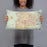 Person holding 20x12 Custom Albuquerque New Mexico Map Throw Pillow in Woodblock