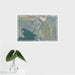 16x24 Alcova Wyoming Map Print Landscape Orientation in Afternoon Style With Tropical Plant Leaves in Water