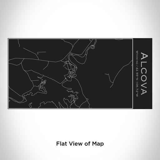 Rendered View of Alcova Wyoming Map Engraving on 17oz Stainless Steel Insulated Cola Bottle in Black