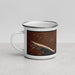 Left View Custom Alcova Wyoming Map Enamel Mug in Ember