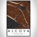 Alcova Wyoming Map Print Portrait Orientation in Ember Style With Shaded Background