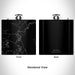Rendered View of Alcova Wyoming Map Engraving on 6oz Stainless Steel Flask in Black