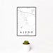 12x18 Aledo Texas Map Print Portrait Orientation in Classic Style With Small Cactus Plant in White Planter