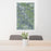 24x36 Aledo Texas Map Print Portrait Orientation in Afternoon Style Behind 2 Chairs Table and Potted Plant