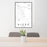 24x36 Aledo Texas Map Print Portrait Orientation in Classic Style Behind 2 Chairs Table and Potted Plant