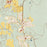Aledo Texas Map Print in Woodblock Style Zoomed In Close Up Showing Details