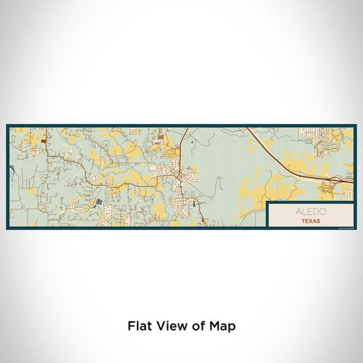 Flat View of Map Custom Aledo Texas Map Enamel Mug in Woodblock