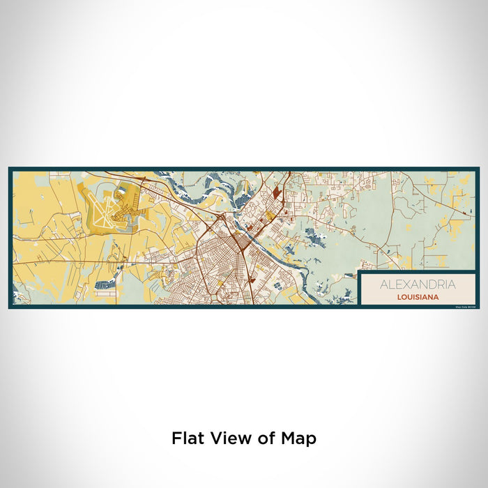Flat View of Map Custom Alexandria Louisiana Map Enamel Mug in Woodblock