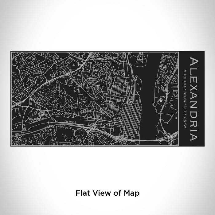 Rendered View of Alexandria Virginia Map Engraving on 17oz Stainless Steel Insulated Cola Bottle in Black