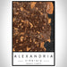 Alexandria Virginia Map Print Portrait Orientation in Ember Style With Shaded Background