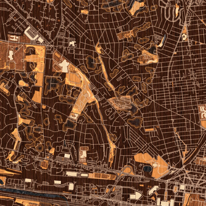 Alexandria Virginia Map Print in Ember Style Zoomed In Close Up Showing Details