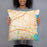 Person holding 18x18 Custom Alexandria Virginia Map Throw Pillow in Watercolor