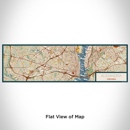 Flat View of Map Custom Alexandria Virginia Map Enamel Mug in Woodblock