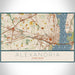Alexandria Virginia Map Print Landscape Orientation in Woodblock Style With Shaded Background