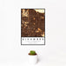 12x18 Alhambra California Map Print Portrait Orientation in Ember Style With Small Cactus Plant in White Planter