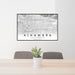 24x36 Alhambra California Map Print Lanscape Orientation in Classic Style Behind 2 Chairs Table and Potted Plant
