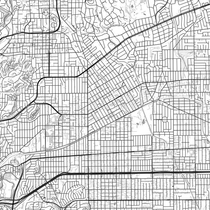 Alhambra California Map Print in Classic Style Zoomed In Close Up Showing Details