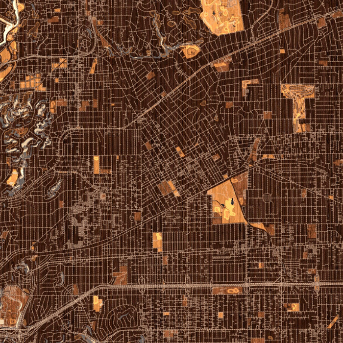 Alhambra California Map Print in Ember Style Zoomed In Close Up Showing Details