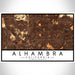 Alhambra California Map Print Landscape Orientation in Ember Style With Shaded Background