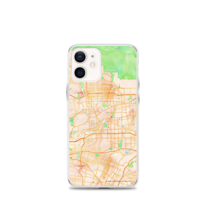 Custom iPhone 12 mini Alhambra California Map Phone Case in Watercolor