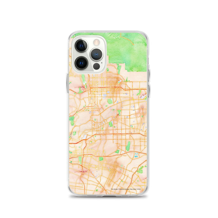 Custom iPhone 12 Pro Alhambra California Map Phone Case in Watercolor
