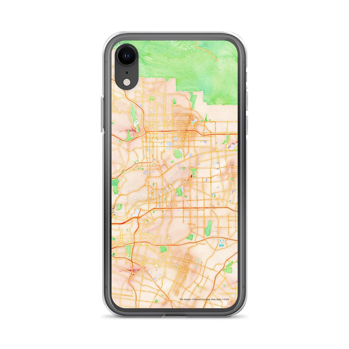 Custom iPhone XR Alhambra California Map Phone Case in Watercolor
