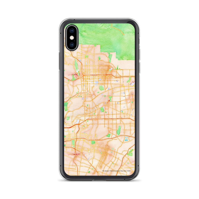 Custom iPhone XS Max Alhambra California Map Phone Case in Watercolor