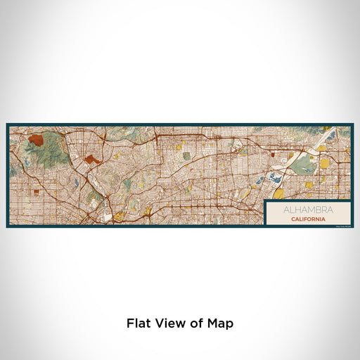 Flat View of Map Custom Alhambra California Map Enamel Mug in Woodblock