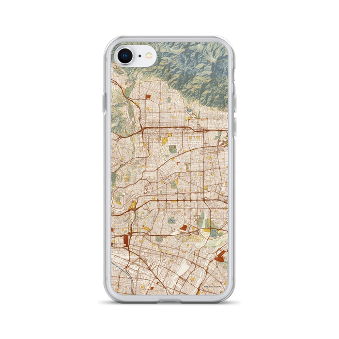 Custom iPhone SE Alhambra California Map Phone Case in Woodblock