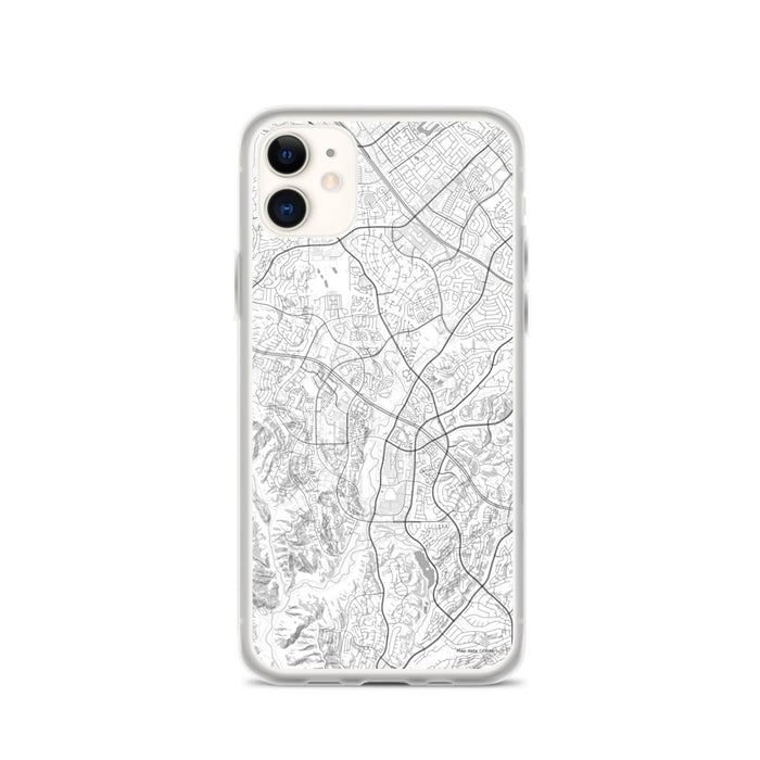 Custom iPhone 11 Aliso Viejo California Map Phone Case in Classic